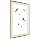 Poster - Birds  - goud passepartout