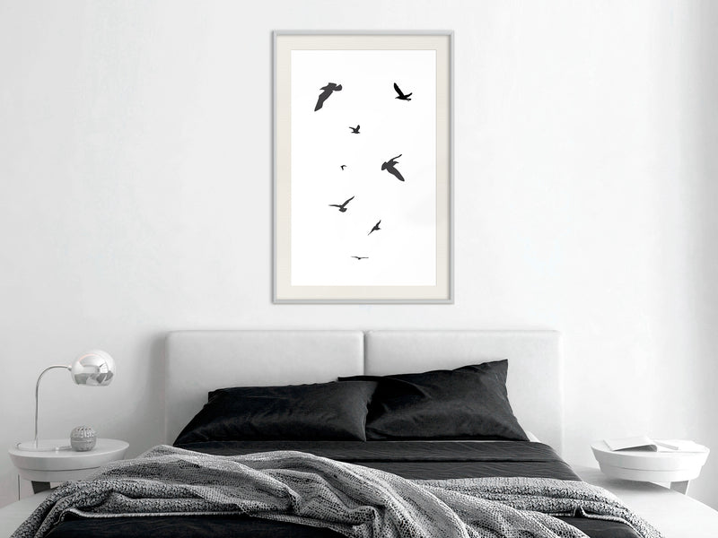 Poster - Birds  - wit passepartout