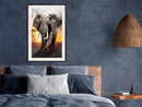 Poster - Majestic Elephant  - zwart passepartout