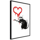 Poster - Banksy: Love Rat  - zwart
