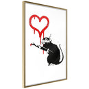 Poster - Banksy: Love Rat  - goud
