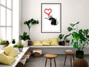 Poster - Banksy: Love Rat  - zwart passepartout