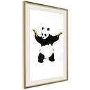 Poster - Banksy: Panda With Guns  - goud passepartout