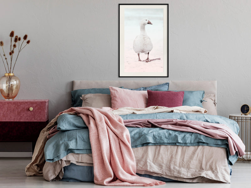 Poster - Walking Goose  - zwart passepartout