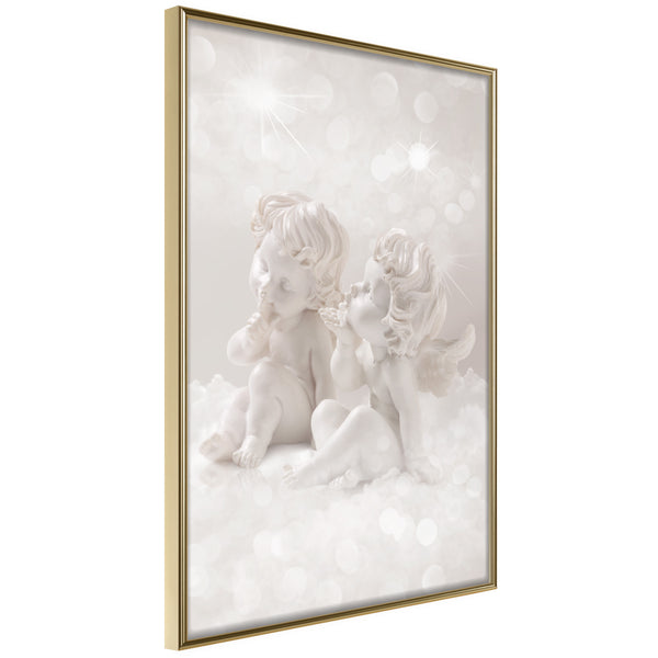 Poster - Cute Angels  - goud