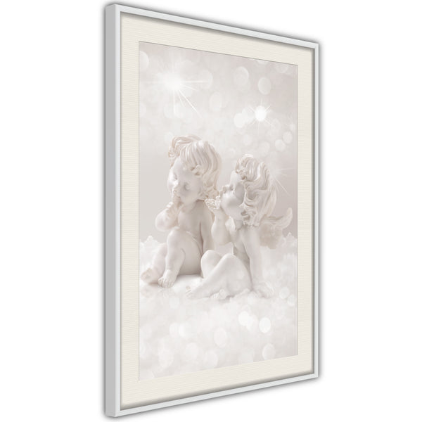 Poster - Cute Angels  - wit passepartout