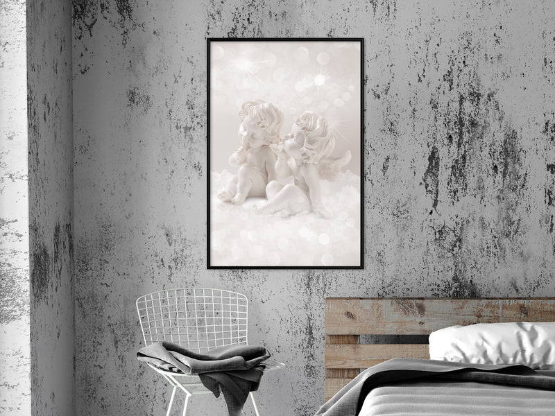 Poster - Cute Angels  - zwart
