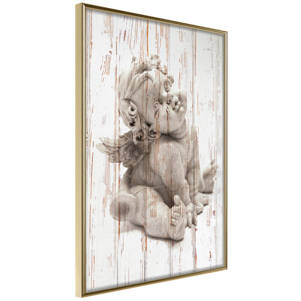 Poster - Winged Baby  - goud