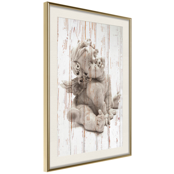 Poster - Winged Baby  - goud passepartout