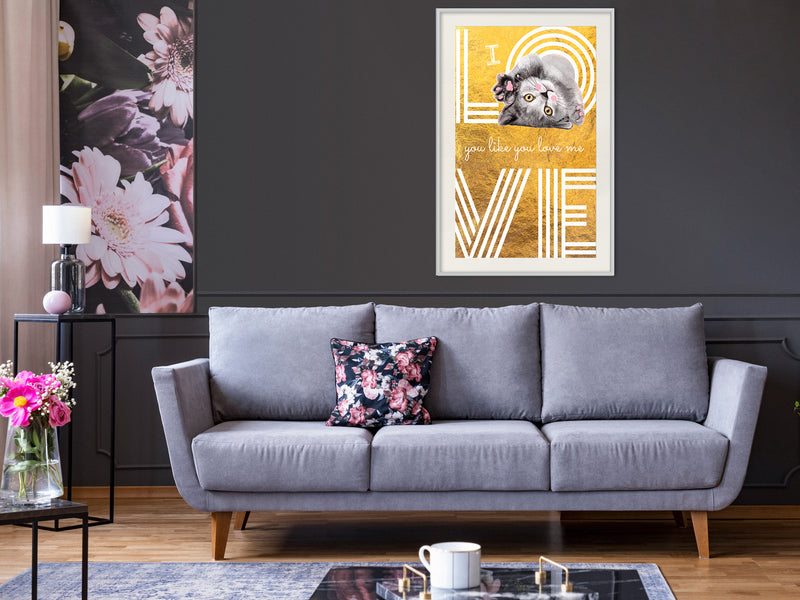 Poster - Cat Love  - wit passepartout
