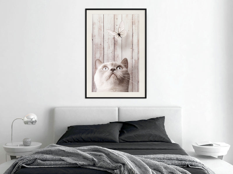 Poster - Piercing Look  - zwart passepartout
