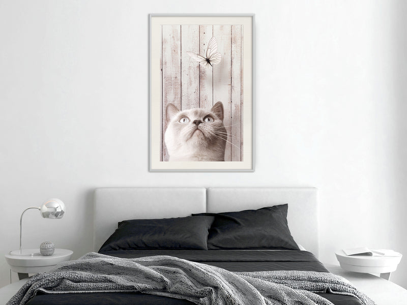 Poster - Piercing Look  - wit passepartout