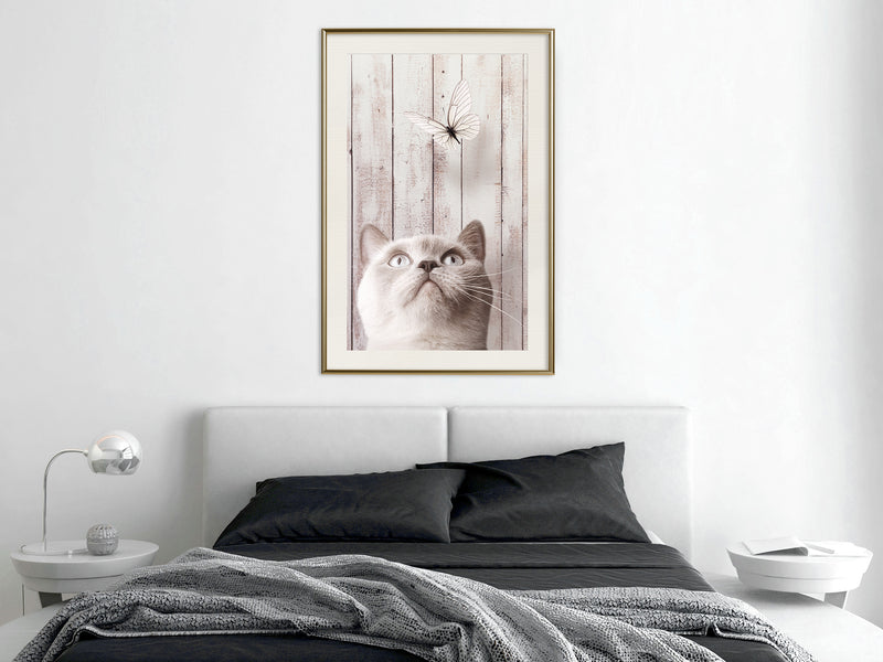 Poster - Piercing Look  - goud passepartout