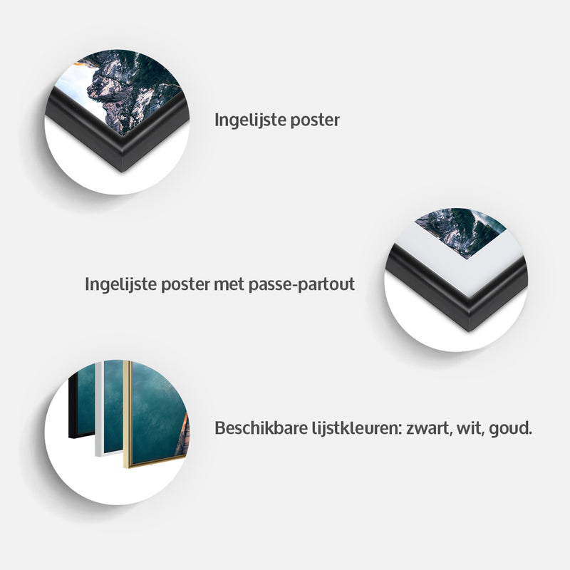 Poster - Digits  - goud passepartout