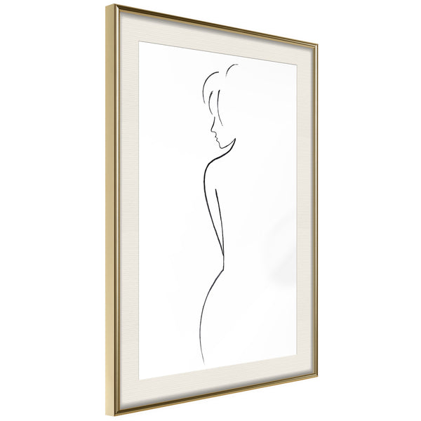 Poster - Silhouette  - goud passepartout