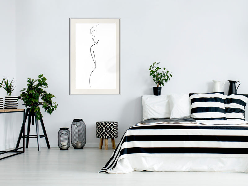 Poster - Silhouette  - wit passepartout