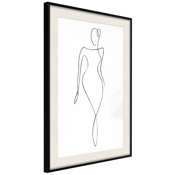 Poster - Impeccable Figure  - zwart passepartout