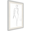 Poster - Impeccable Figure  - wit passepartout