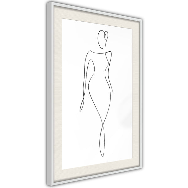 Poster - Impeccable Figure  - wit passepartout