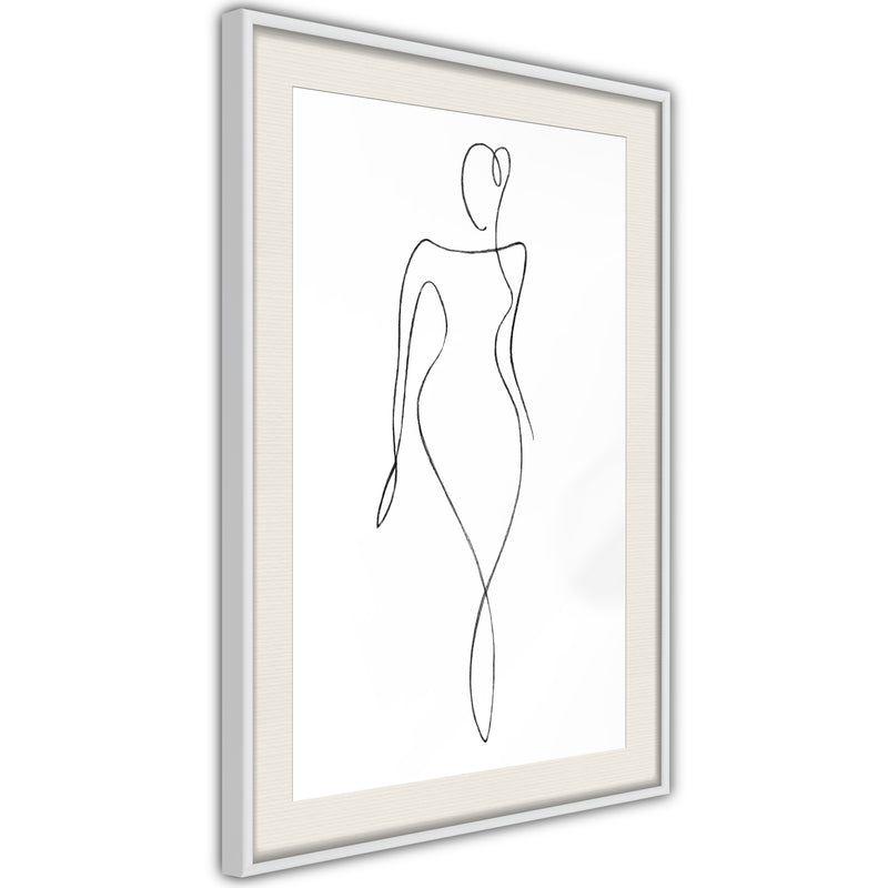 Poster - Impeccable Figure  - wit passepartout