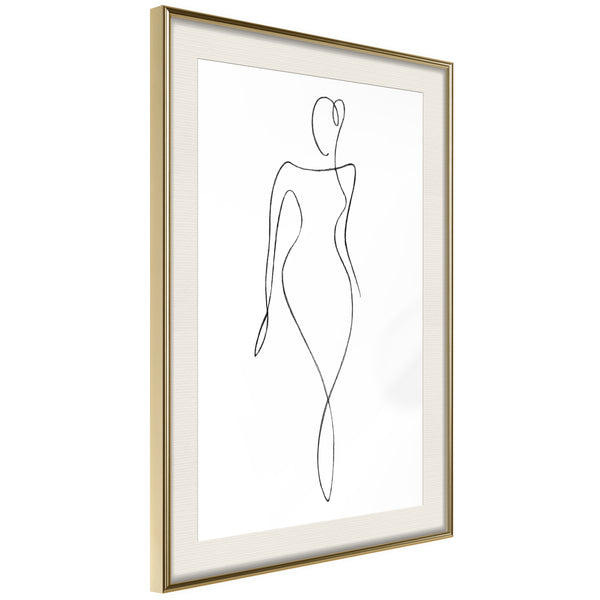Poster - Impeccable Figure  - goud passepartout