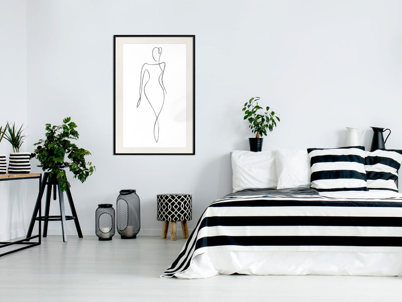 Poster - Impeccable Figure  - zwart passepartout