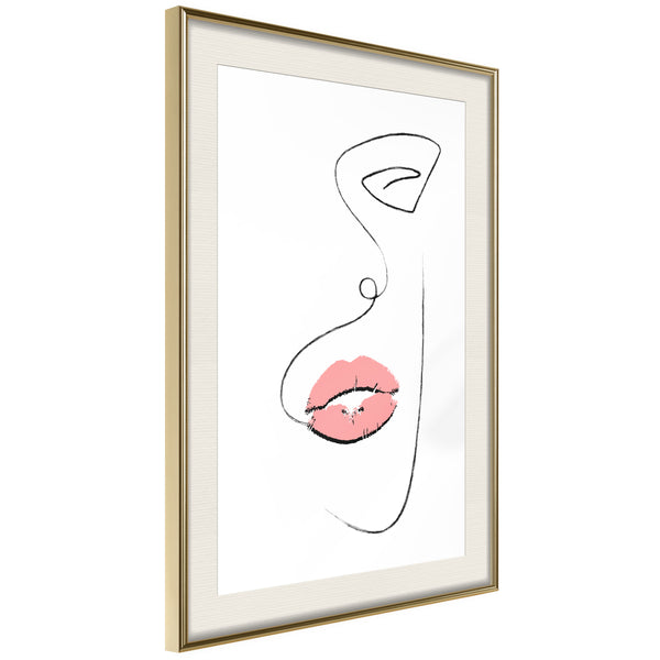 Poster - Temptation  - goud passepartout