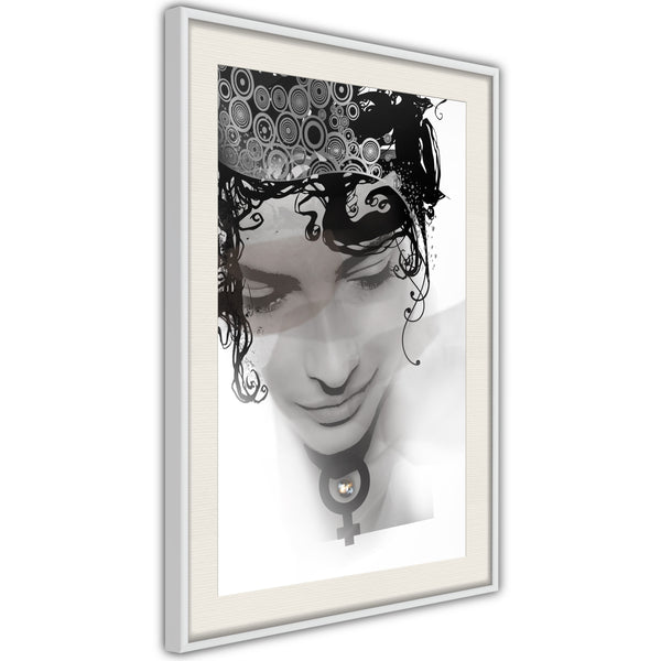 Poster - Delicate Features  - wit passepartout
