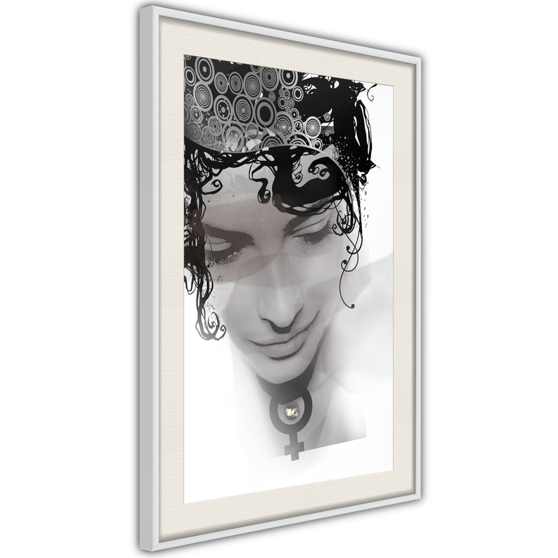 Poster - Delicate Features  - wit passepartout