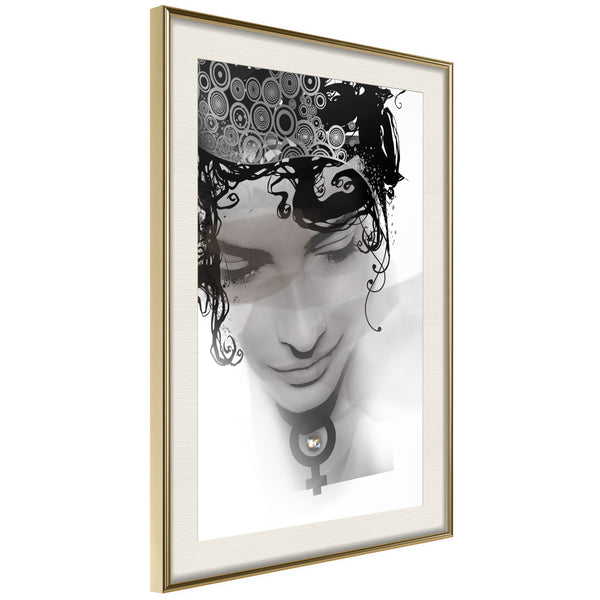 Poster - Delicate Features  - goud passepartout