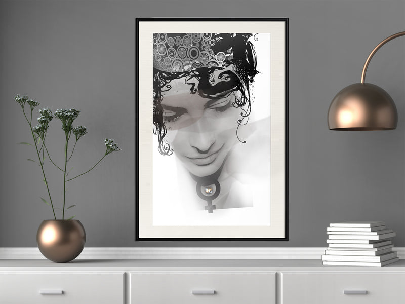 Poster - Delicate Features  - zwart passepartout