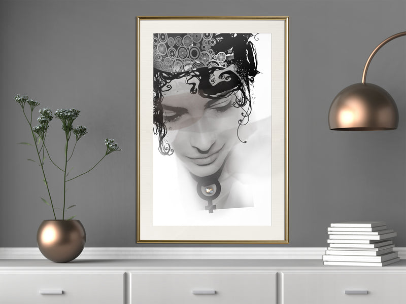 Poster - Delicate Features  - goud passepartout