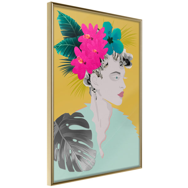 Poster - Crown of Flowers  - goud