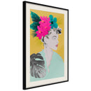 Poster - Crown of Flowers  - zwart passepartout