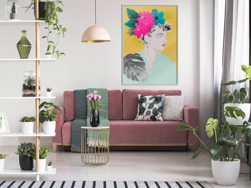 Poster - Crown of Flowers  - wit