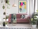 Poster - Crown of Flowers  - zwart passepartout