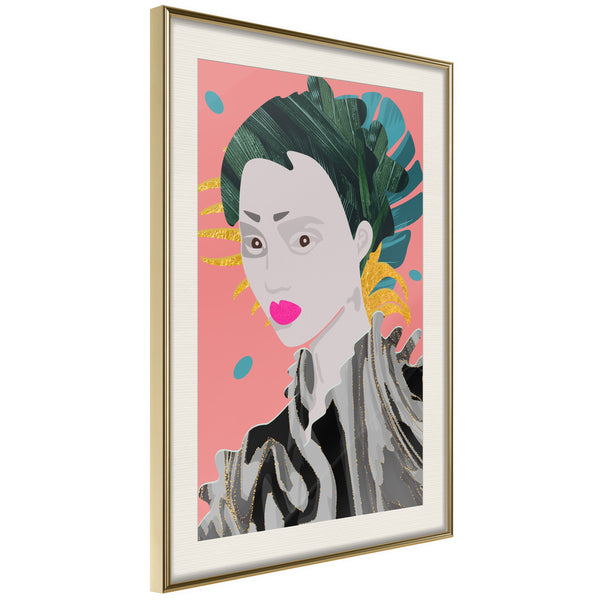 Poster - Geisha  - goud passepartout