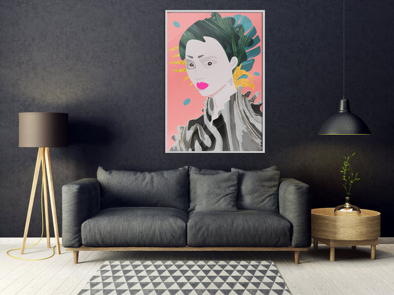 Poster - Geisha  - wit