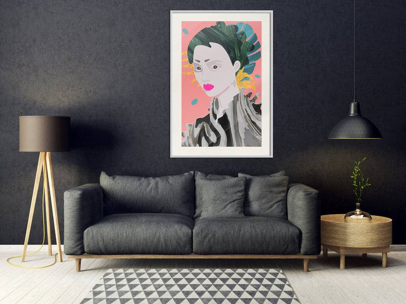 Poster - Geisha  - wit passepartout