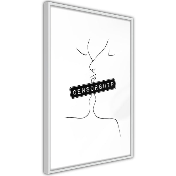 Poster - Forbidden Kiss  - wit
