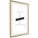 Poster - Forbidden Kiss  - goud passepartout