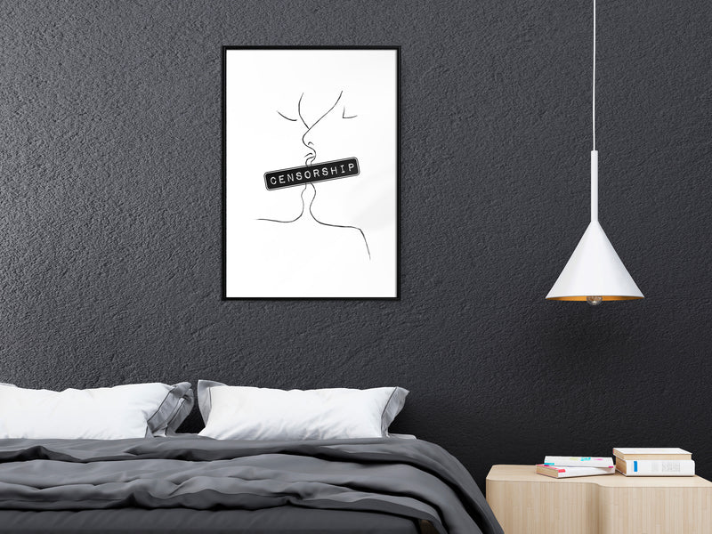 Poster - Forbidden Kiss  - zwart