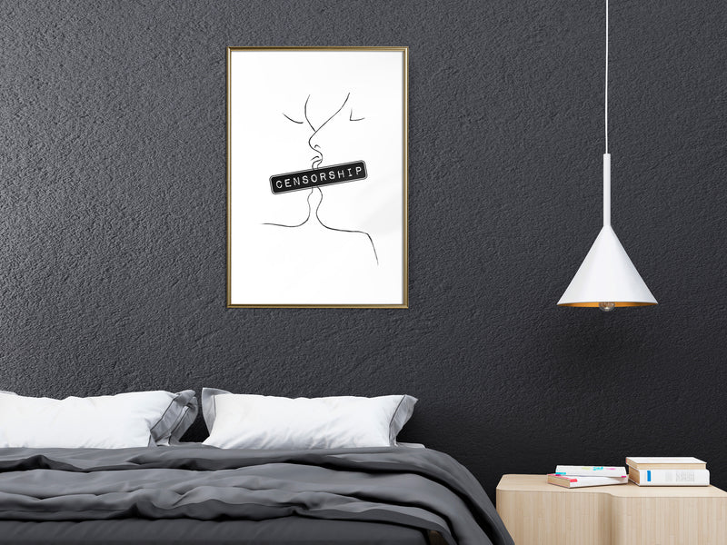 Poster - Forbidden Kiss  - goud