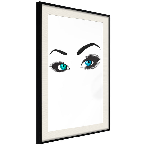 Poster - Piercing Gaze  - zwart passepartout
