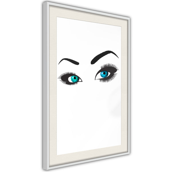 Poster - Piercing Gaze  - wit passepartout