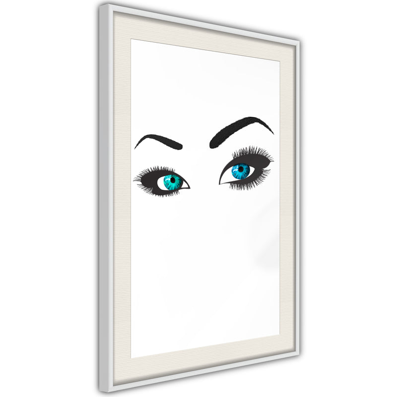 Poster - Piercing Gaze  - wit passepartout