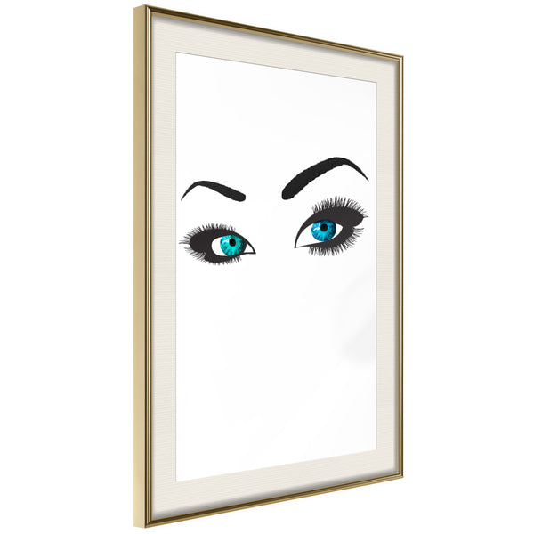 Poster - Piercing Gaze  - goud passepartout