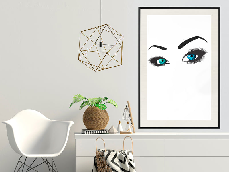 Poster - Piercing Gaze  - zwart passepartout