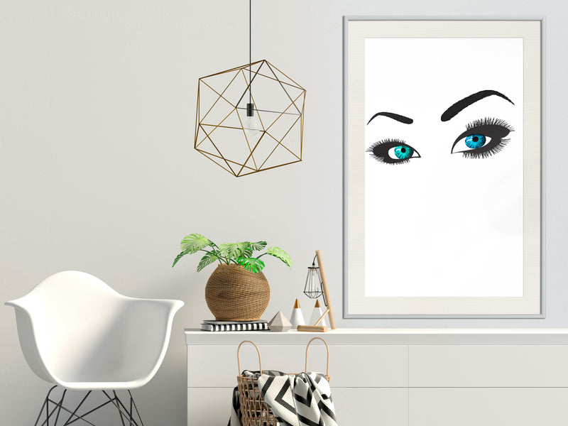 Poster - Piercing Gaze  - wit passepartout