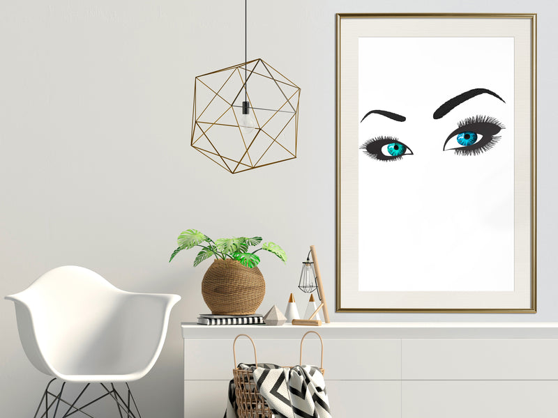 Poster - Piercing Gaze  - goud passepartout